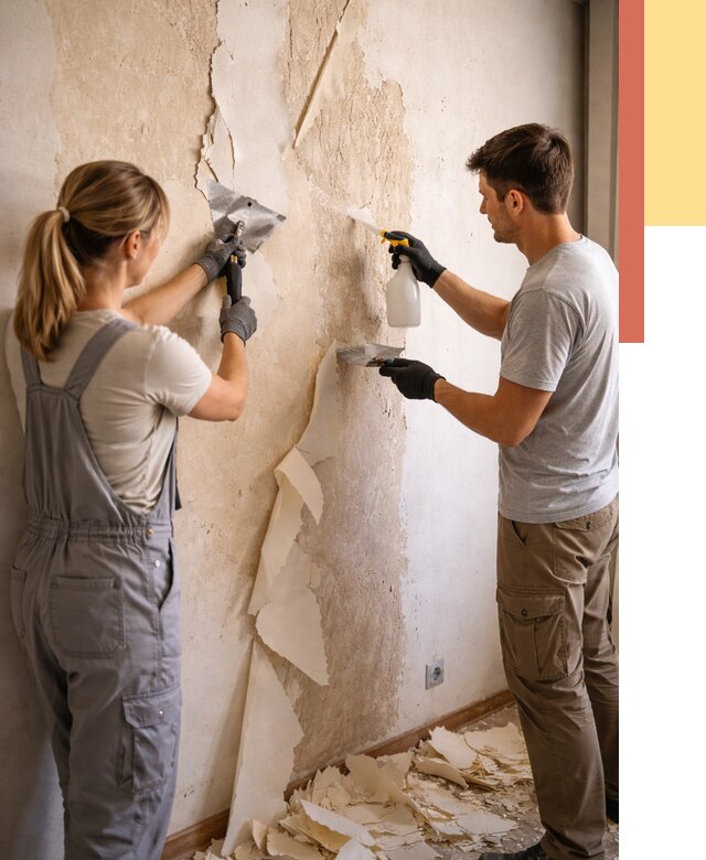 Снятие старых обоев в Узловой от 5347 руб. под ключ недорого | ОТДЕЛОЧНИК-Злв