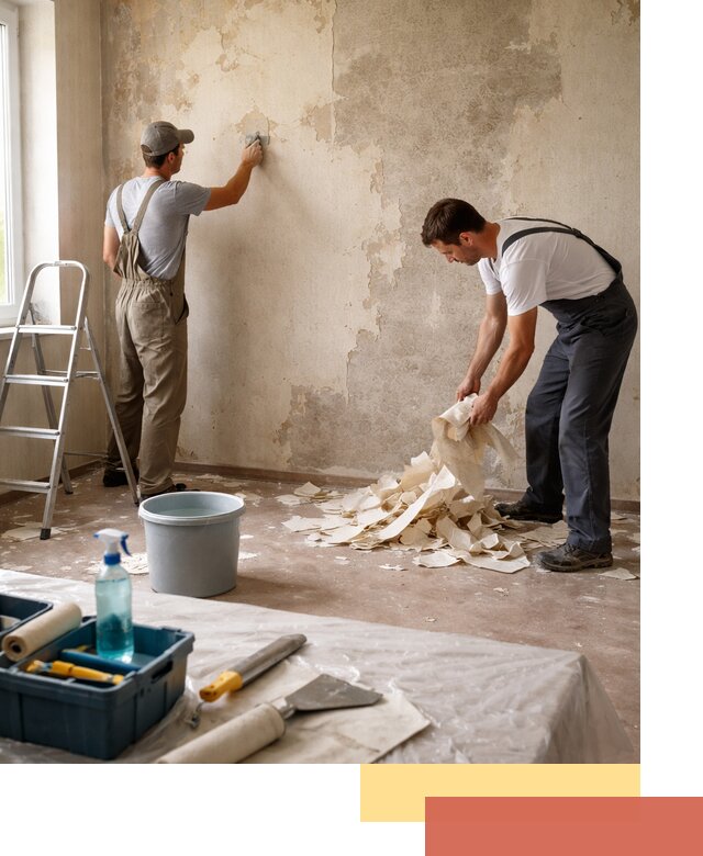 Снятие старых обоев в Узловой быстро и качественно