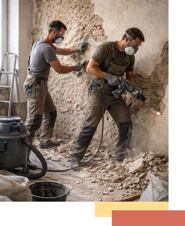 Демонтаж штукатурки со стен в Узловой быстро и аккуратно