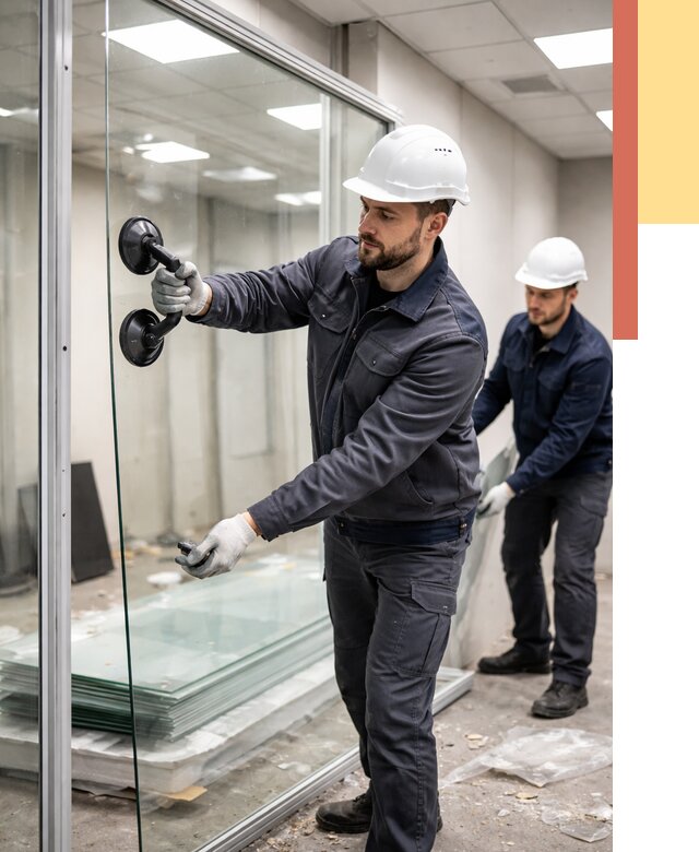 Демонтаж стеклянных перегородок в Узловой от 3259 руб. — быстро и недорого | ОТДЕЛОЧНИК-Злв