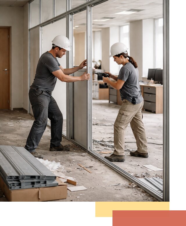 Демонтаж алюминиевых перегородок в Узловой быстро и аккуратно