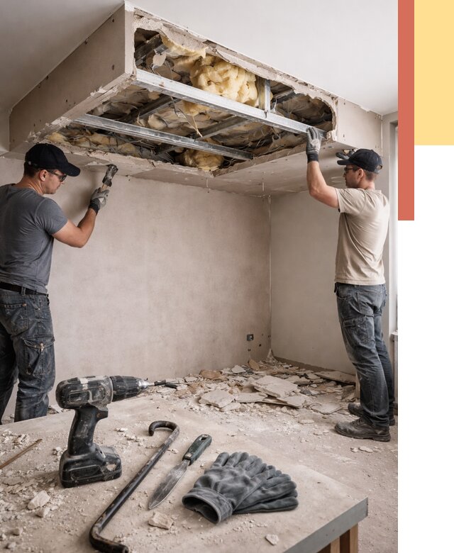 Демонтаж короба из гипсокартона в Узловой от 1548 руб. — быстро и недорого | ОТДЕЛОЧНИК-Злв