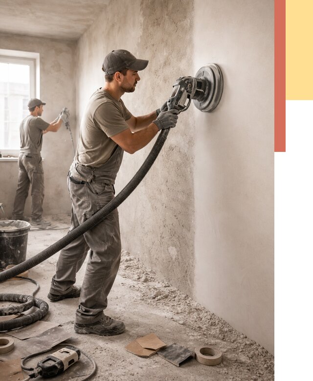 Шлифовка стен в Узловой от 1222 руб/м2 — быстро и недорого | ОТДЕЛОЧНИК-Злв