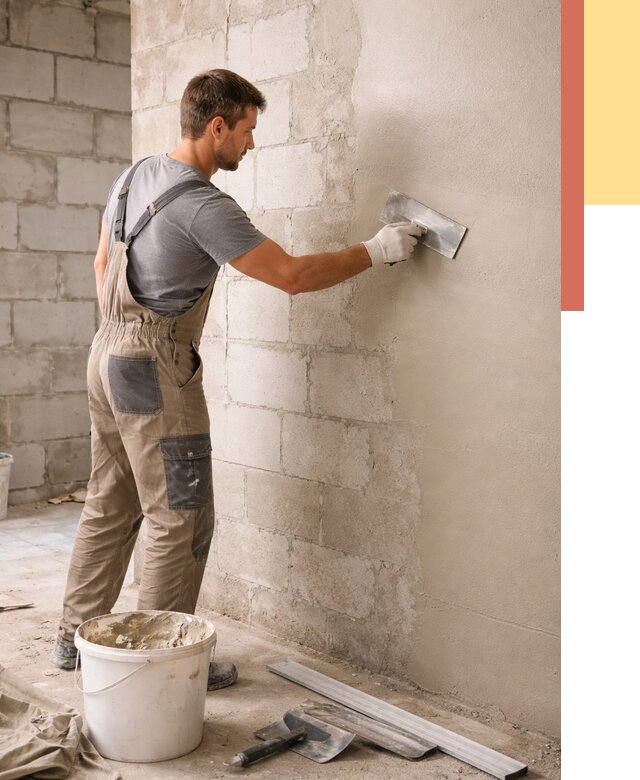 Штукатурка стен из газобетона в Узловой от 2139 руб./м2 — быстро и недорого | ОТДЕЛОЧНИК-Злв