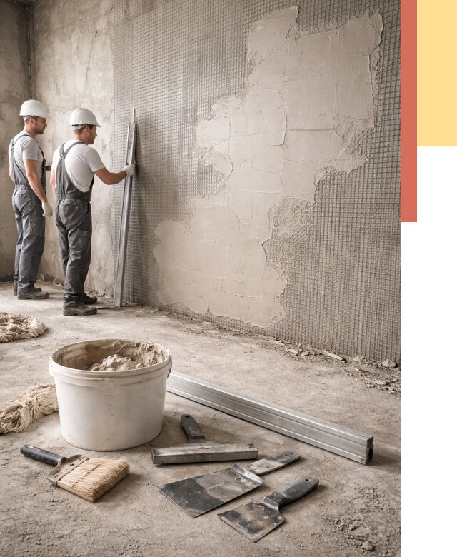 Штукатурка стен по сетке в Узловой от 5602 руб./м2 — быстро и недорого | ОТДЕЛОЧНИК-Злв