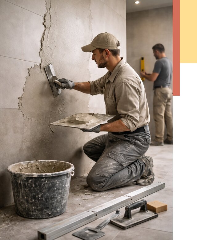 Штукатурка стен в ванной в Узловой от 4583 руб./м² — выравнивание под ключ | ОТДЕЛОЧНИК-Злв