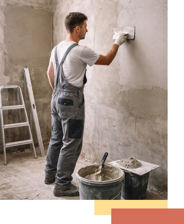 Штукатурка стен в ванной под ключ в Узловой