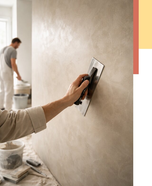 Венецианская штукатурка в Узловой от 3565 руб/м² — нанесение стен под ключ | ОТДЕЛОЧНИК-Злв