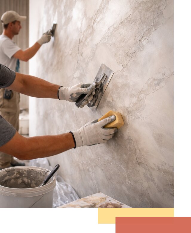 Декоративная штукатурка под мрамор в Узловой для стен и потолков