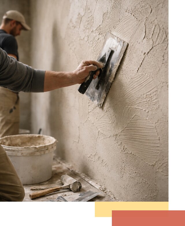 Фактурная штукатурка стен в Узловой — монтаж, отделка, реставрация