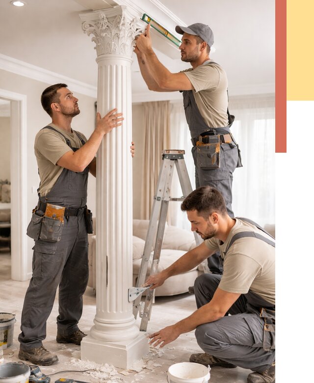 Установка декоративных колонн в Узловой от 12222 руб. под ключ | ОТДЕЛОЧНИК-Злв