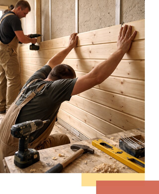 Монтаж деревянной вагонки на стены в Узловой быстро и качественно