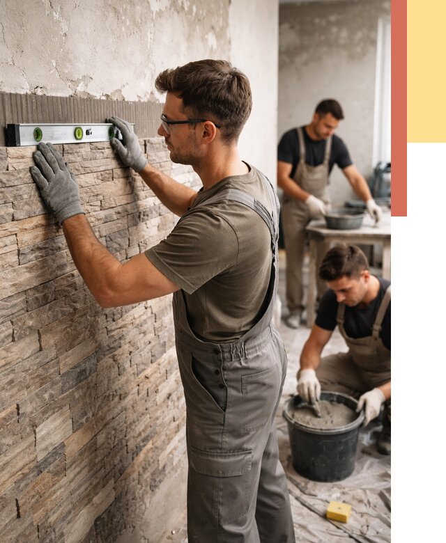 Монтаж искусственного камня в Узловой от 4583 руб. под ключ | ОТДЕЛОЧНИК-Злв