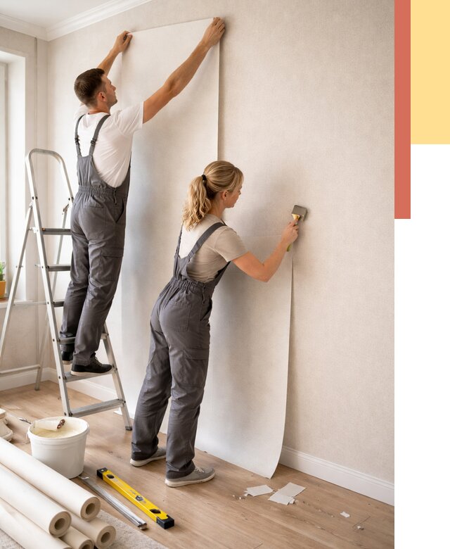 Поклейка флизелиновых обоев в Узловой от 6111 руб. | Быстро и недорого — ОТДЕЛОЧНИК-Злв