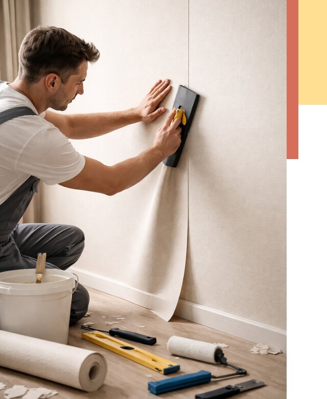 Поклейка виниловых обоев в Узловой от 4583 руб. | Быстро и недорого — ОТДЕЛОЧНИК-Злв