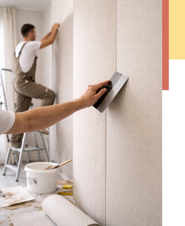 Поклейка текстильных обоев в Узловой от 4583 руб. под ключ | ОТДЕЛОЧНИК-Злв