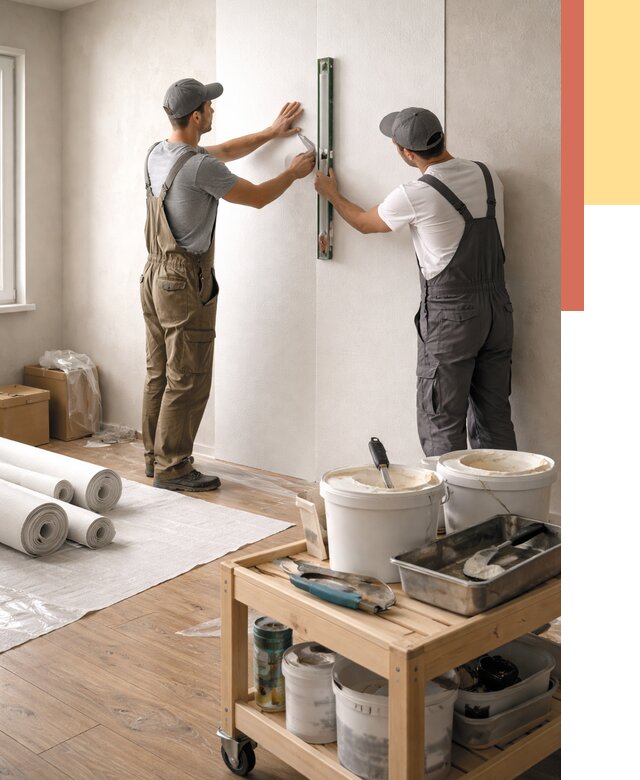 Поклейка стеклообоев в Узловой от 6620 руб. за м2 — быстро и недорого | ОТДЕЛОЧНИК-Злв