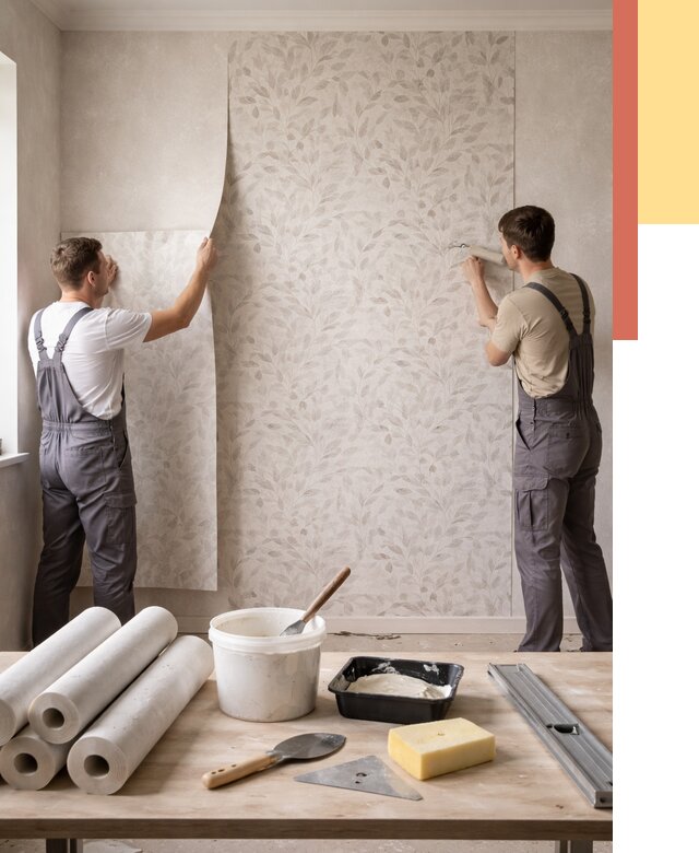 Поклейка обоев с подбором рисунка в Узловой от 3565 руб. | ОТДЕЛОЧНИК-Злв - быстро и недорого