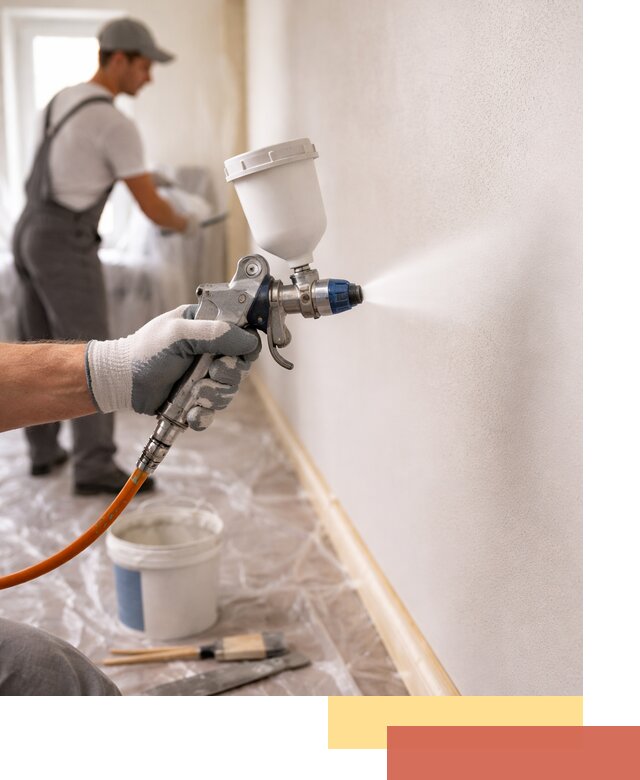 Покраска стен краскопультом в Узловой быстро и качественно