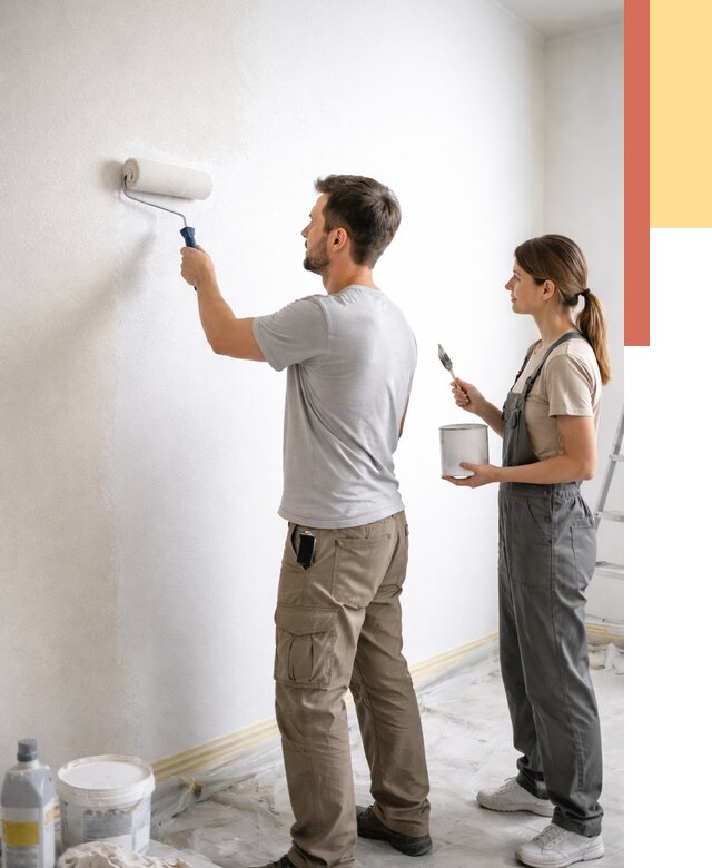 Окраска стен по стеклохолсту в Узловой от 4583 руб/м² под ключ | ОТДЕЛОЧНИК-Злв