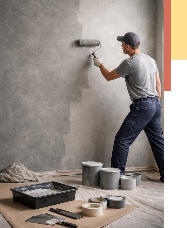 Покраска стен под бетон в Узловой от 662 руб. за м2 — быстро и недорого | ОТДЕЛОЧНИК-Злв