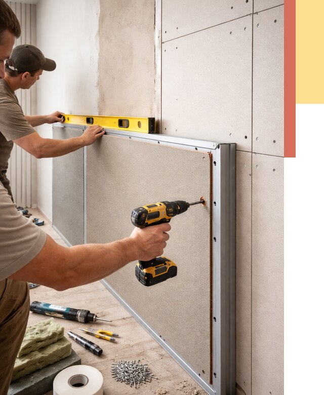 Шумоизоляция стен панелями ЗИПС в Узловой от 2241 руб./м² под ключ | ОТДЕЛОЧНИК-Злв