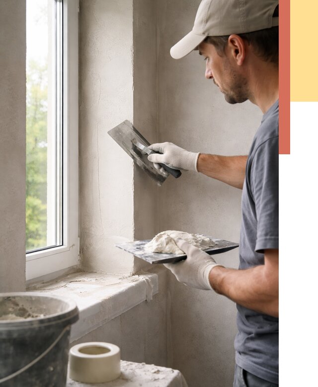 Штукатурка откосов в Узловой от 4583 руб/м² — услуги и выравнивание под ключ | ОТДЕЛОЧНИК-Злв