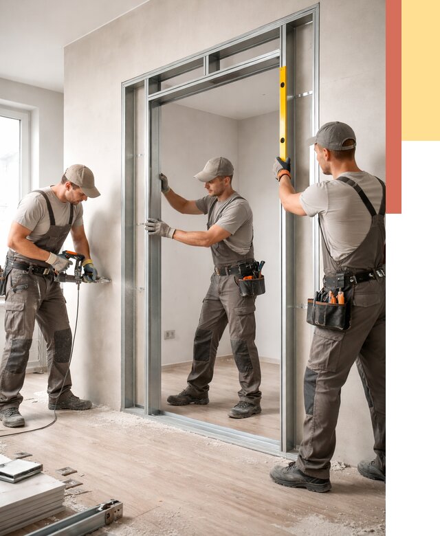 Устройство дверного проема в перегородке в Узловой от 4583 руб. под ключ | ОТДЕЛОЧНИК-Злв