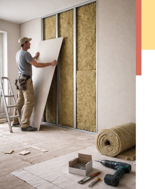 Перегородка из гипсокартона с шумоизоляцией в Узловой от 3178 руб. | ОТДЕЛОЧНИК-Злв