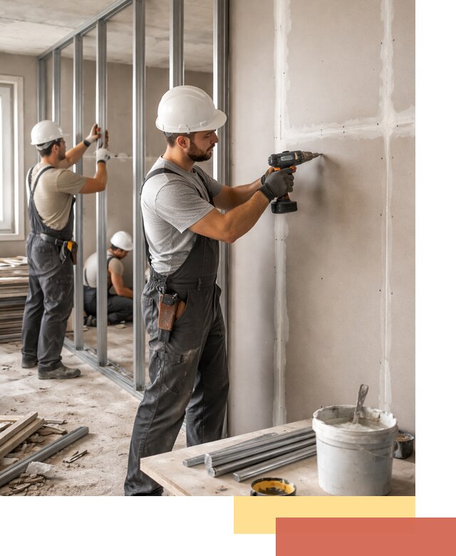 Перегородки из огнестойкого гипсокартона в Узловой под ключ