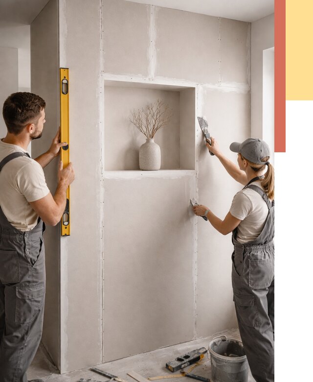 Перегородка из гипсокартона с нишей в Узловой от 3310 руб. под ключ | ОТДЕЛОЧНИК-Злв