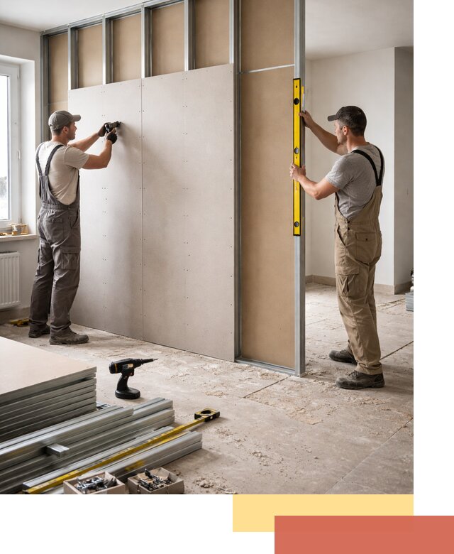 Зонирующая перегородка из гипсокартона под ключ в Узловой