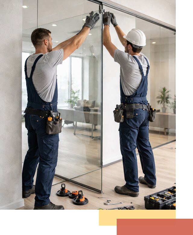 Безрамные стеклянные перегородки под ключ в Узловой