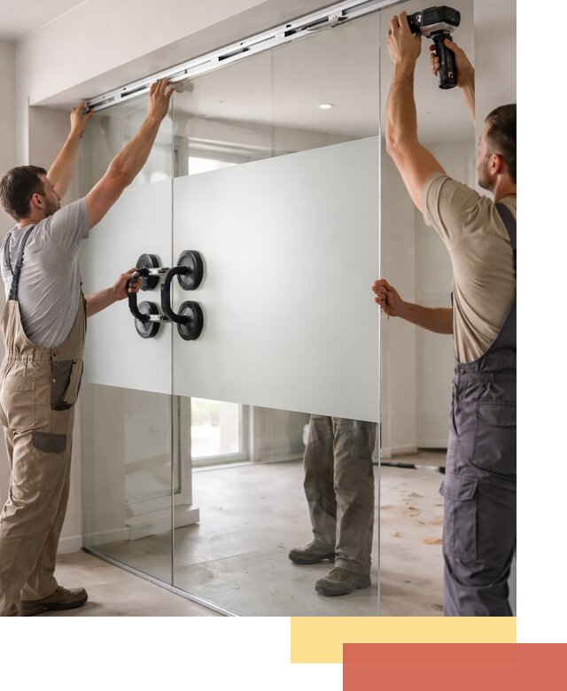 Матовые стеклянные перегородки под ключ в Узловой