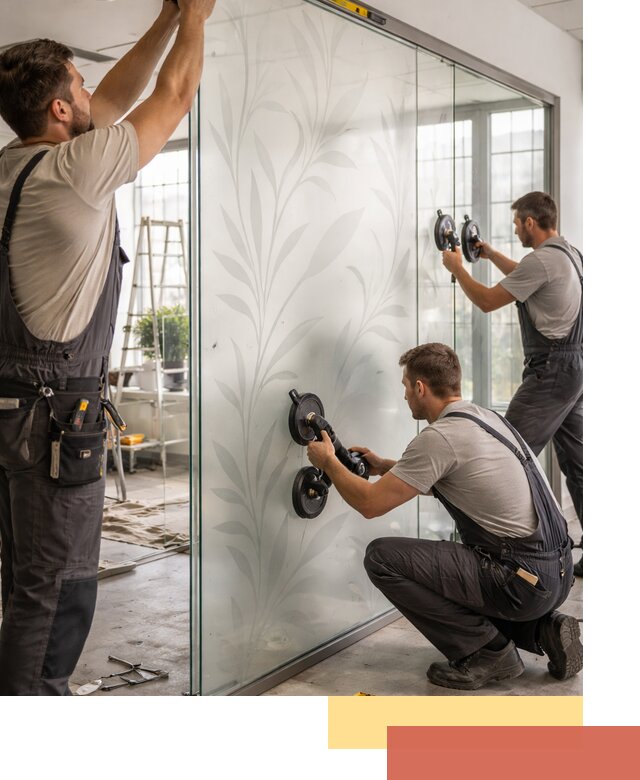 Стеклянные перегородки с рисунком на заказ в Узловой