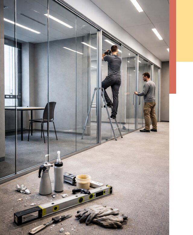 Стеклянные офисные перегородки в Узловой от 8657 руб. — монтаж и установка | ОТДЕЛОЧНИК-Злв