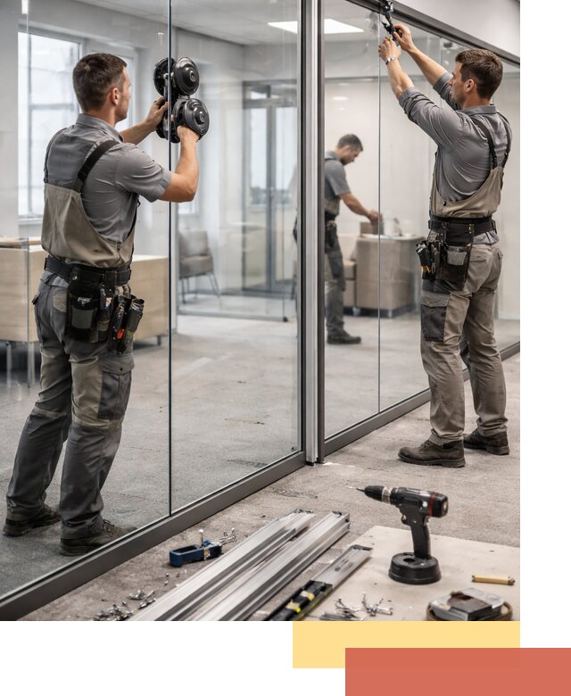 Стеклянные офисные перегородки под ключ в Узловой