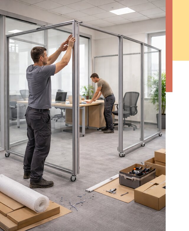 Мобильные офисные перегородки в Узловой от 12731 руб. — установка под ключ | ОТДЕЛОЧНИК-Злв