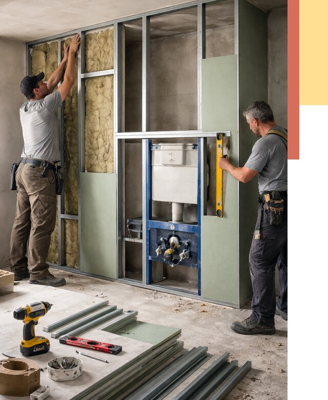 Установка сантехнических перегородок в Узловой от 8657 руб. | ОТДЕЛОЧНИК-Злв