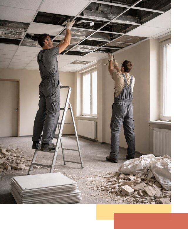 Демонтаж потолков Армстронг профессионально в Узловой