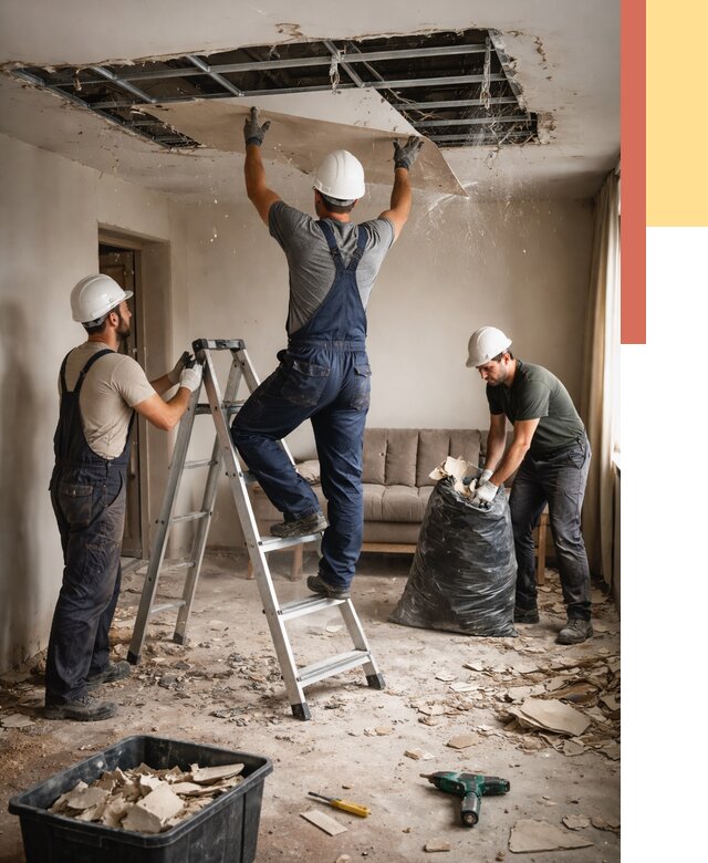 Демонтаж гипсокартонного потолка в Узловой от 428 руб. за м2 — ОТДЕЛОЧНИК-Злв