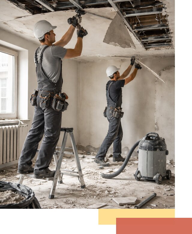 Демонтаж гипсокартонного потолка в Узловой быстро и аккуратно