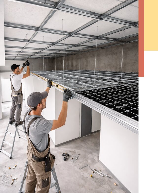 Монтаж потолка грильято в Узловой от 458 руб./м² — быстрая сборка под ключ | ОТДЕЛОЧНИК-Злв