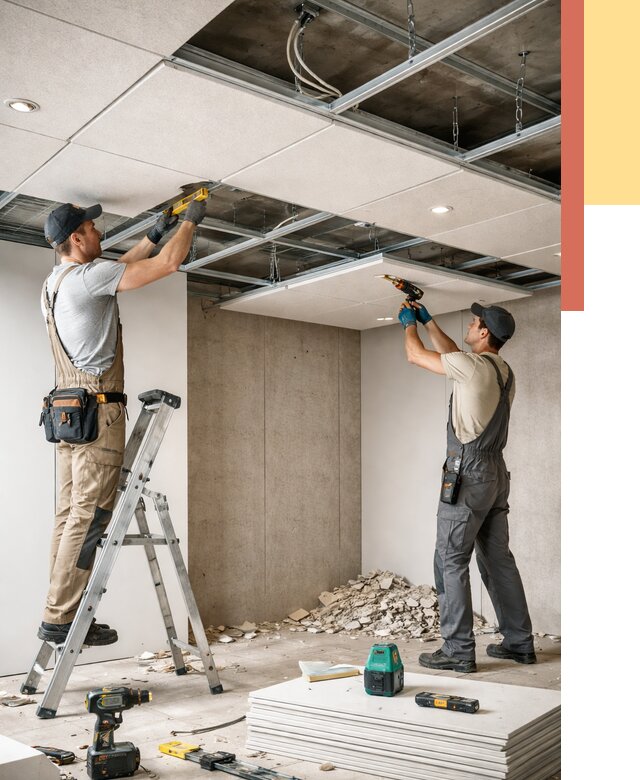 Монтаж акустического потолка в Узловой от 6620 руб/м2 — быстро и недорого | ОТДЕЛОЧНИК-Злв