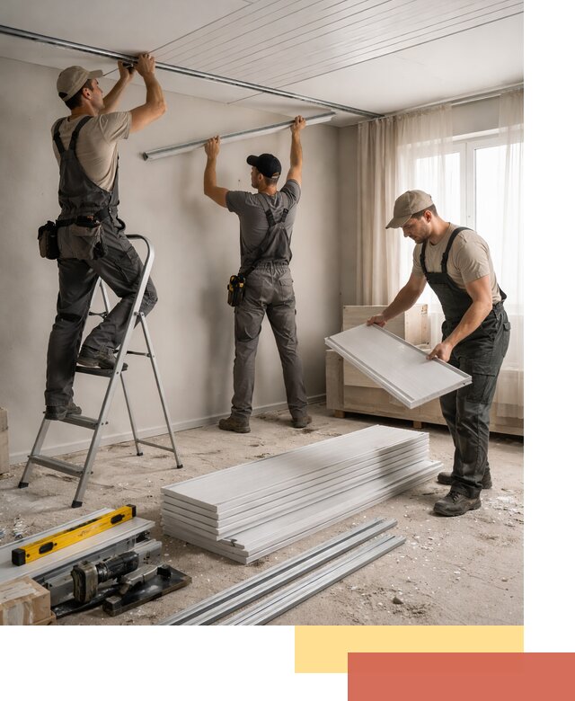 Монтаж потолка из ПВХ панелей в Узловой оперативно и качественно