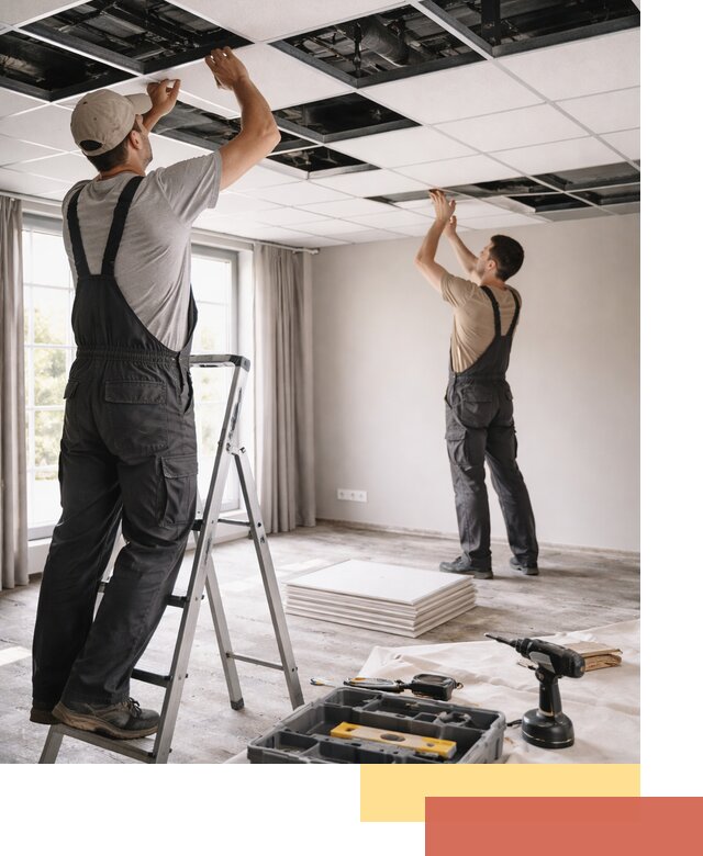 Замена плит подвесного потолка в Узловой быстро и качественно