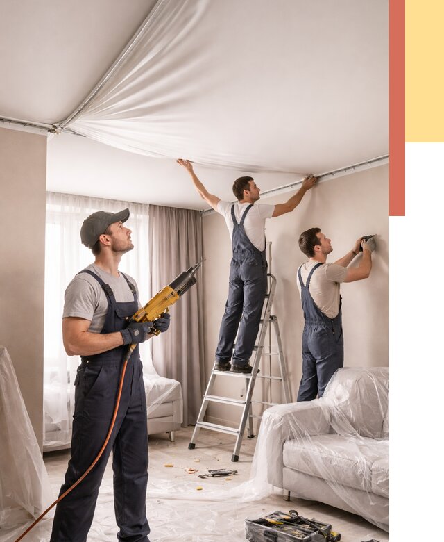 Установка натяжного потолка в Узловой от 4583 руб. | Быстро и недорого — ОТДЕЛОЧНИК-Злв