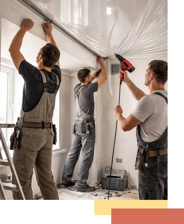 Монтаж глянцевого натяжного потолка в Узловой быстро и качественно