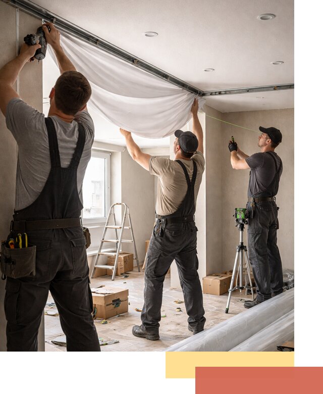 Монтаж парящего натяжного потолка под ключ в Узловой