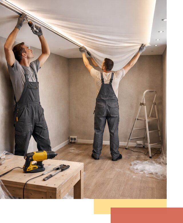 Монтаж натяжного потолка с подсветкой в Узловой цена и сроки